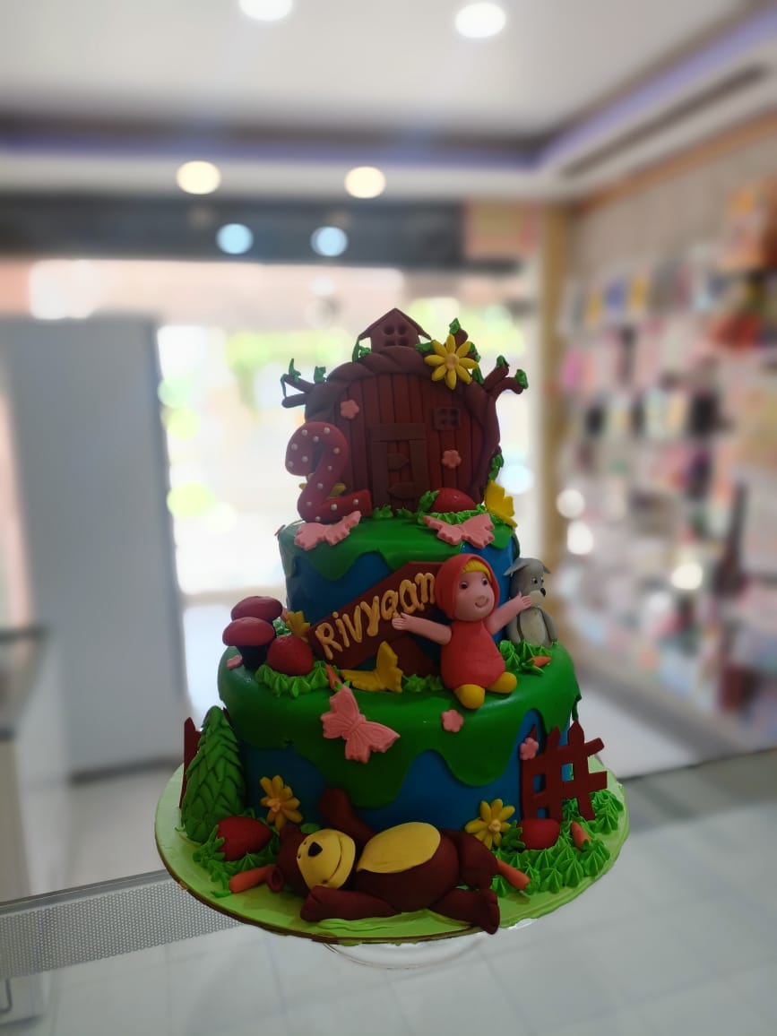 3kg Masha and bear theme cake